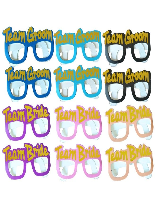 FI - FLICK IN 12pcs Team Bride & Groom To Be Goggles For Wedding Decoration Items Bachelorette Party Decorations(Pack of 12, Multicolor) - Image 1